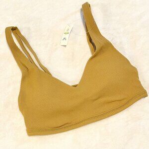NWT Offline by Aerie Goals Light Tan Ribbed Padded Sports Bra - Size: Medium